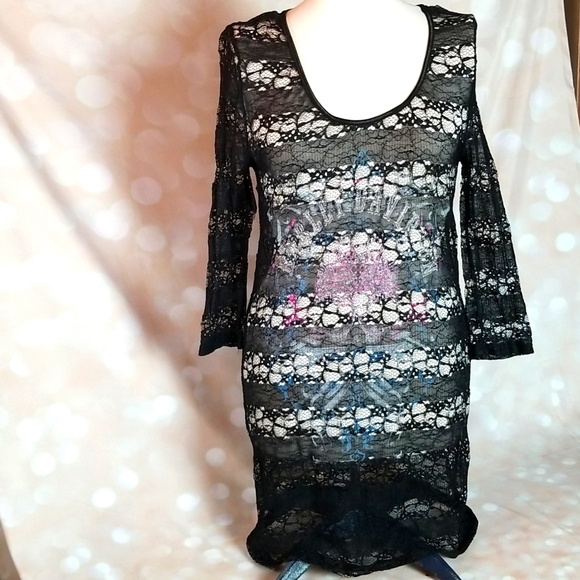 HarleyDavidson Dresses Harley Davidson Black Lace Spandex Dress